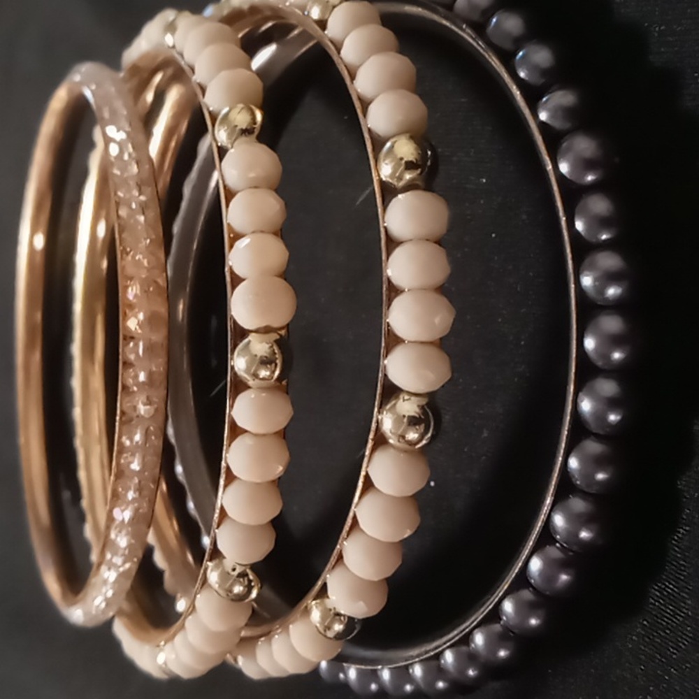 Beaded bangle bracelets 4 all together